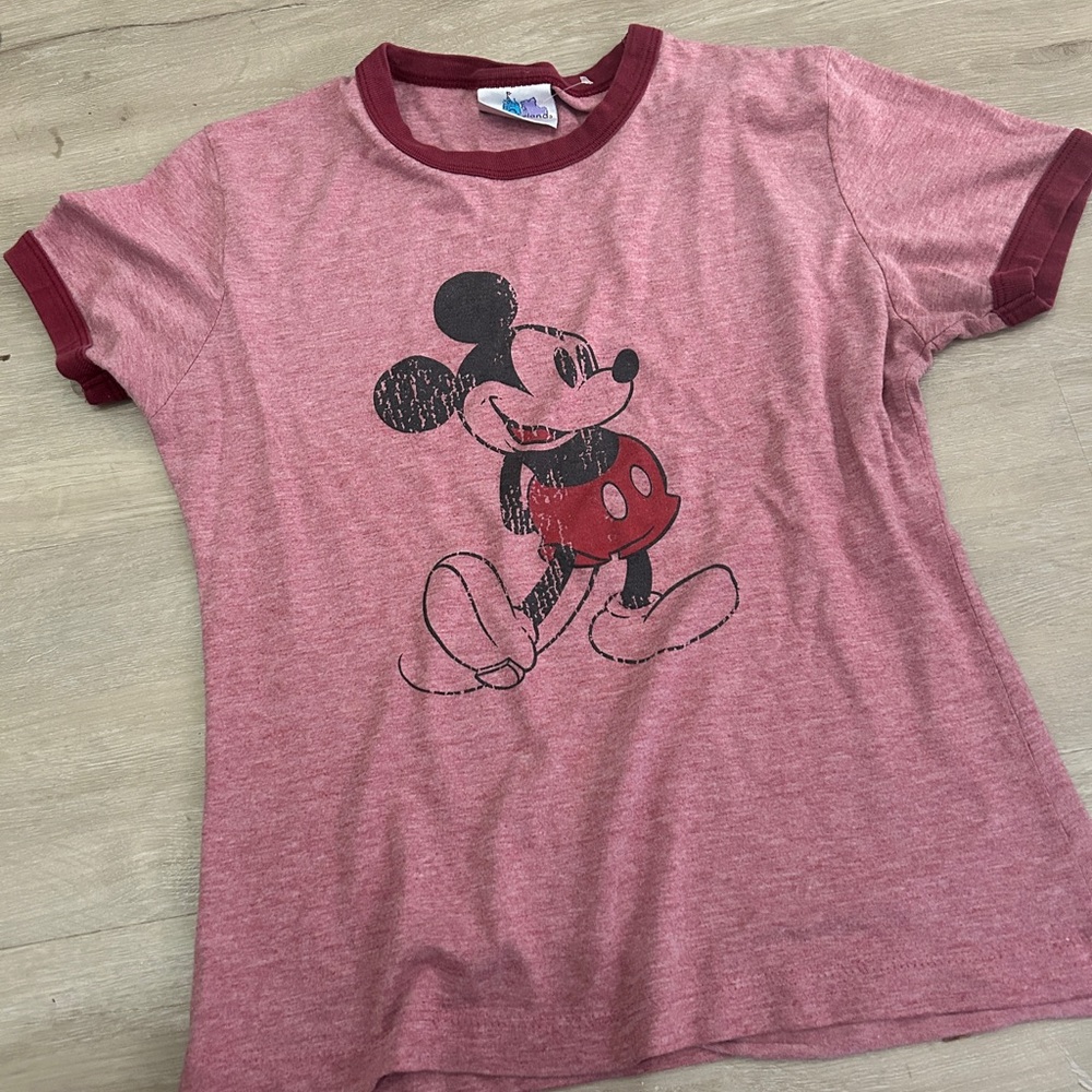 Vintage Disneyland Mickey Mouse Kids ringer T-Shirt made in USA